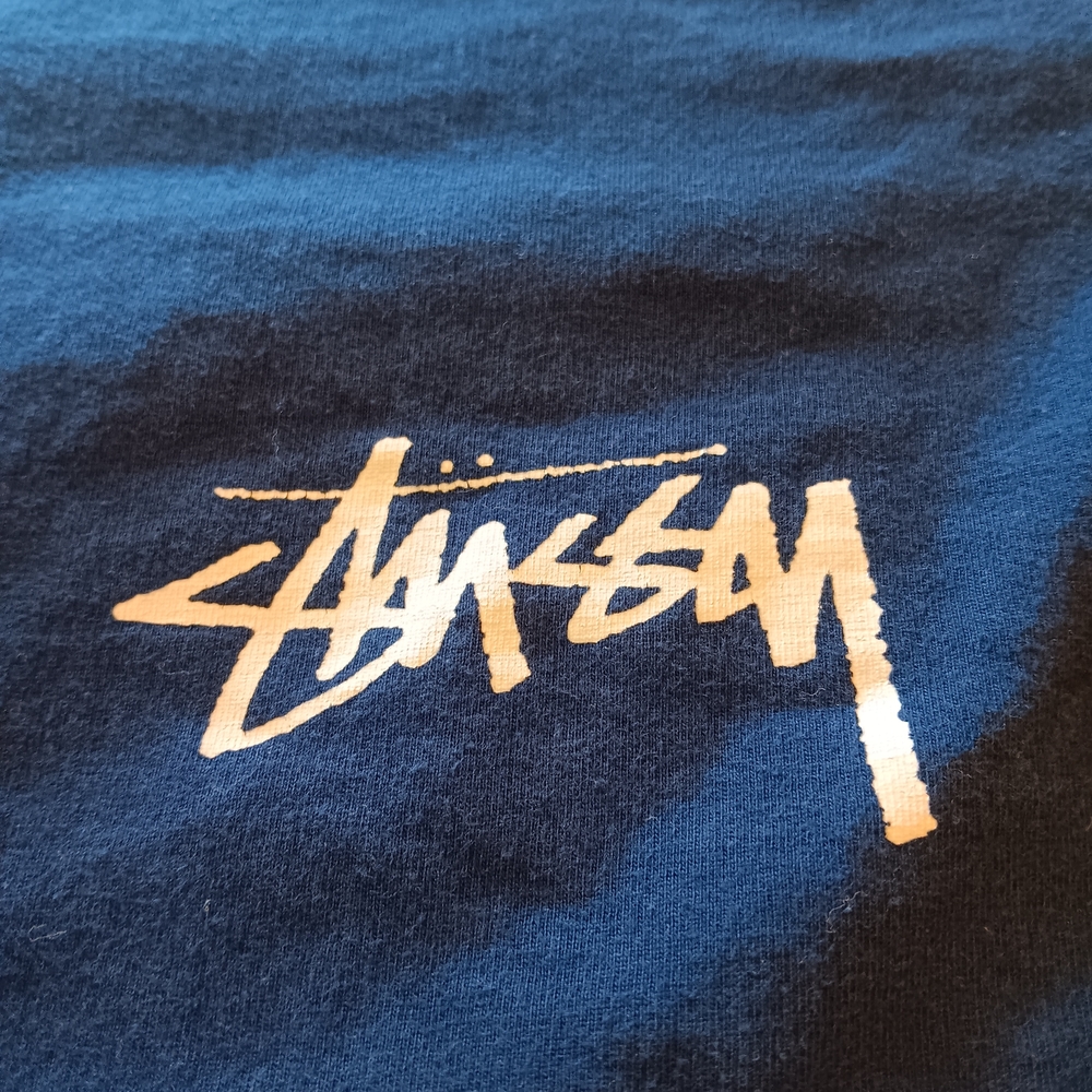 Stussy Blue Short Sleeve Tee Iconic Crew Neck - Picture 2 of 7